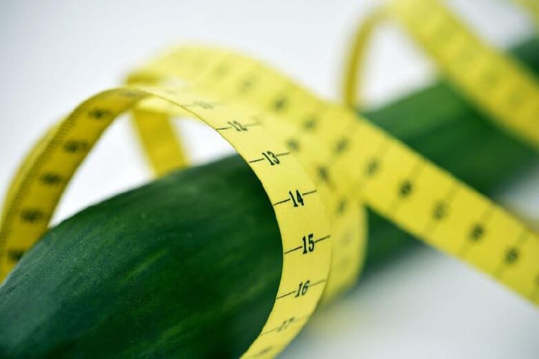 Measure the penis on the example of a cucumber