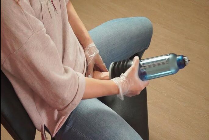 Use the pump to enlarge the penis